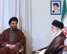 Hassan Nasrallah (left) and Iranian Ayatollah Ali Khamenei. Image on Wikimedia Commons.