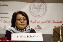 Leila Khaled. Image by Sebastian Baryli, Wikimedia Commons.